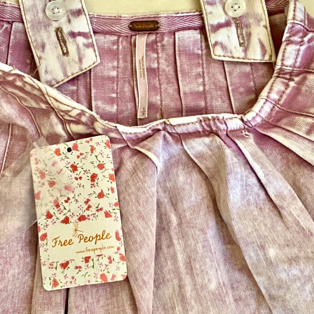 🌺🎉HP🎉🌺 NWT Free People Marina Babydoll Denim Top - Picture 16 of 16